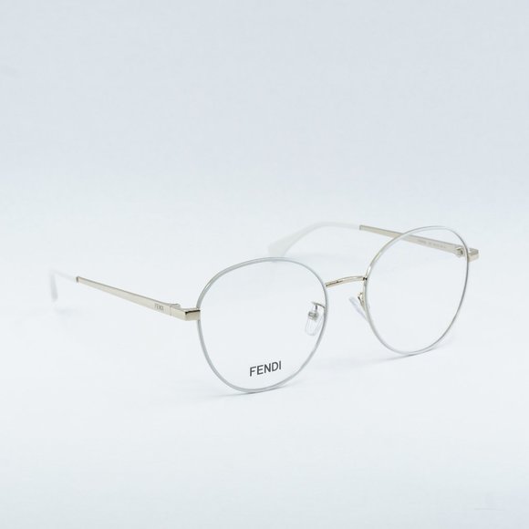 Fendi FE50008U 033 Round Eyeglasses - Light Gold 54mm - Picture 1 of 11